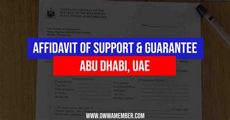 affidavit of support abu dhabi